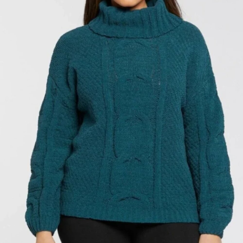 Seven7 Ladies‎ Chenille Sweater Cowl Neck Oversized Fit Pullover Deep